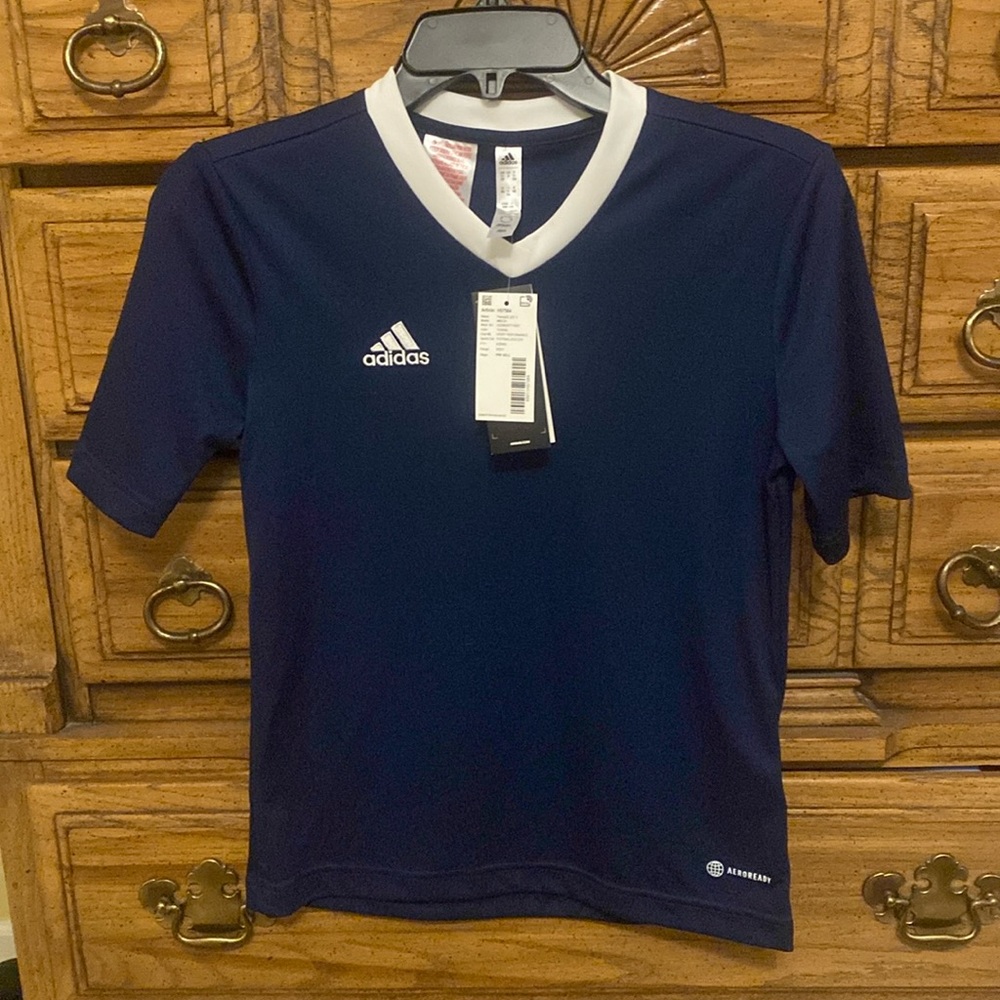 Adidas Sport Performance Soccer Jersey Navy Blue Youth Medium
